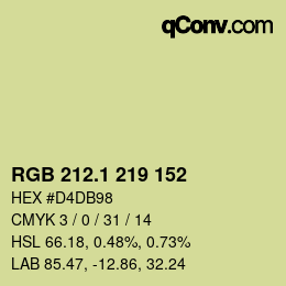 カラーコード: RGB 212.1 219 152 | qconv.com