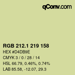 カラーコード: RGB 212.1 219 158 | qconv.com