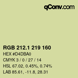 カラーコード: RGB 212.1 219 160 | qconv.com