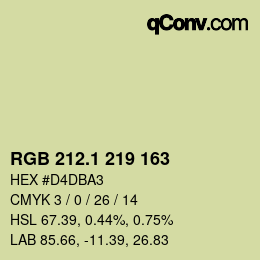 カラーコード: RGB 212.1 219 163 | qconv.com