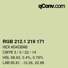 カラーコード: RGB 212.1 219 171 | qconv.com