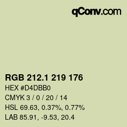 カラーコード: RGB 212.1 219 176 | qconv.com