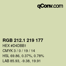 カラーコード: RGB 212.1 219 177 | qconv.com