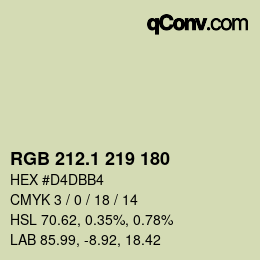 Color code: RGB 212.1 219 180 | qconv.com