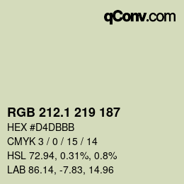 Color code: RGB 212.1 219 187 | qconv.com