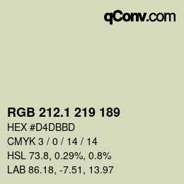 Color code: RGB 212.1 219 189 | qconv.com