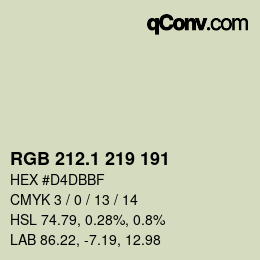 カラーコード: RGB 212.1 219 191 | qconv.com