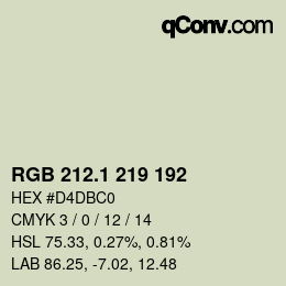 Color code: RGB 212.1 219 192 | qconv.com