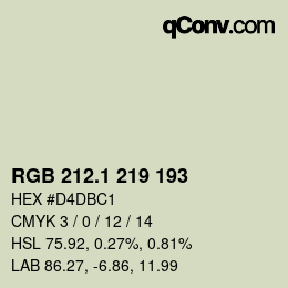 カラーコード: RGB 212.1 219 193 | qconv.com
