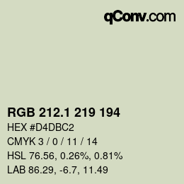 Color code: RGB 212.1 219 194 | qconv.com