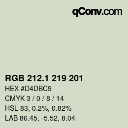 Color code: RGB 212.1 219 201 | qconv.com