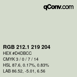カラーコード: RGB 212.1 219 204 | qconv.com