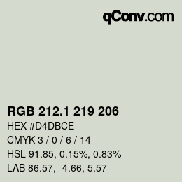 Color code: RGB 212.1 219 206 | qconv.com
