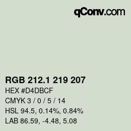 Color code: RGB 212.1 219 207 | qconv.com