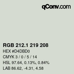 カラーコード: RGB 212.1 219 208 | qconv.com
