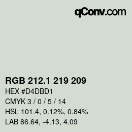 カラーコード: RGB 212.1 219 209 | qconv.com