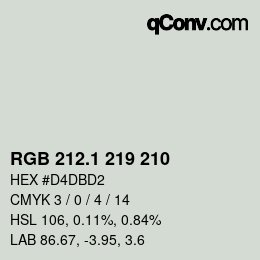 カラーコード: RGB 212.1 219 210 | qconv.com