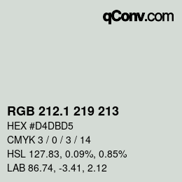 カラーコード: RGB 212.1 219 213 | qconv.com