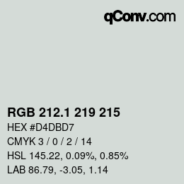 カラーコード: RGB 212.1 219 215 | qconv.com