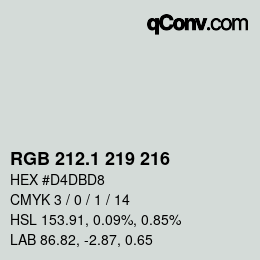 Color code: RGB 212.1 219 216 | qconv.com