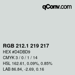Color code: RGB 212.1 219 217 | qconv.com