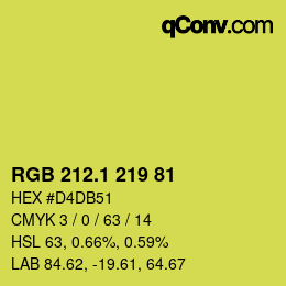 カラーコード: RGB 212.1 219 81 | qconv.com