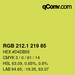 カラーコード: RGB 212.1 219 85 | qconv.com