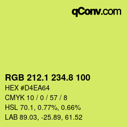 カラーコード: RGB 212.1 234.8 100 | qconv.com
