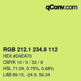 カラーコード: RGB 212.1 234.8 112 | qconv.com