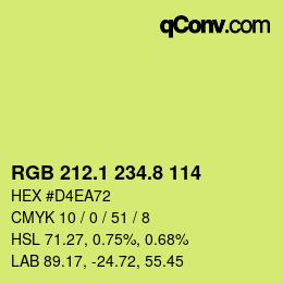 カラーコード: RGB 212.1 234.8 114 | qconv.com