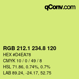 カラーコード: RGB 212.1 234.8 120 | qconv.com