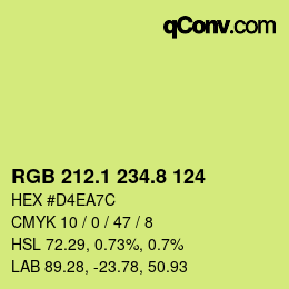 カラーコード: RGB 212.1 234.8 124 | qconv.com