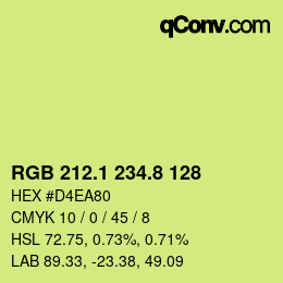 カラーコード: RGB 212.1 234.8 128 | qconv.com