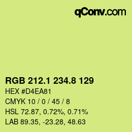 カラーコード: RGB 212.1 234.8 129 | qconv.com