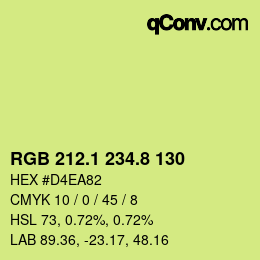カラーコード: RGB 212.1 234.8 130 | qconv.com