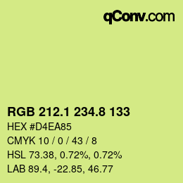 カラーコード: RGB 212.1 234.8 133 | qconv.com
