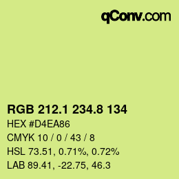 カラーコード: RGB 212.1 234.8 134 | qconv.com