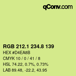 カラーコード: RGB 212.1 234.8 139 | qconv.com