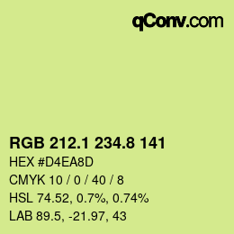 カラーコード: RGB 212.1 234.8 141 | qconv.com