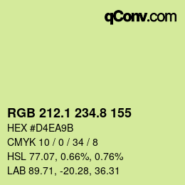 カラーコード: RGB 212.1 234.8 155 | qconv.com