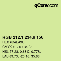 Código de color: RGB 212.1 234.8 156 | qconv.com