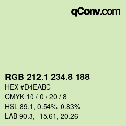 カラーコード: RGB 212.1 234.8 188 | qconv.com
