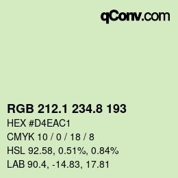 カラーコード: RGB 212.1 234.8 193 | qconv.com