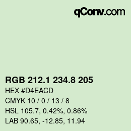 カラーコード: RGB 212.1 234.8 205 | qconv.com
