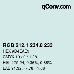 Code couleur: RGB 212.1 234.8 233 | qconv.com