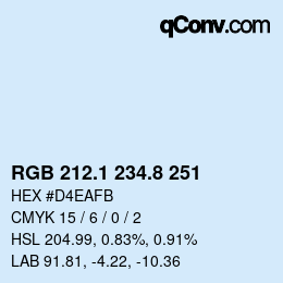 Código de color: RGB 212.1 234.8 251 | qconv.com