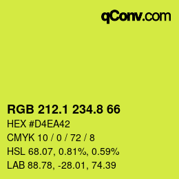 カラーコード: RGB 212.1 234.8 66 | qconv.com
