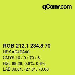 カラーコード: RGB 212.1 234.8 70 | qconv.com