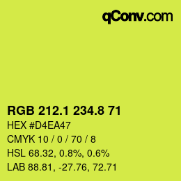 カラーコード: RGB 212.1 234.8 71 | qconv.com