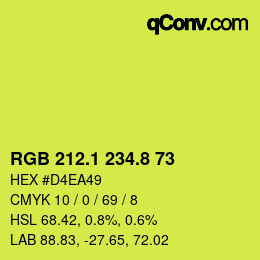 カラーコード: RGB 212.1 234.8 73 | qconv.com